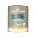 Gray paint can labeled "Benjamin Moore AURA". Text on the can reads "Colour Lock Technology Colour Richness and Longevity", "Exterior Acrylic Paint", "Limited Lifetime Warranty", and "Flat"